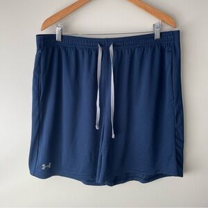 Under Armour Loose Fit Mesh Athletic Shorts Pull On Blue Mens Size XLL